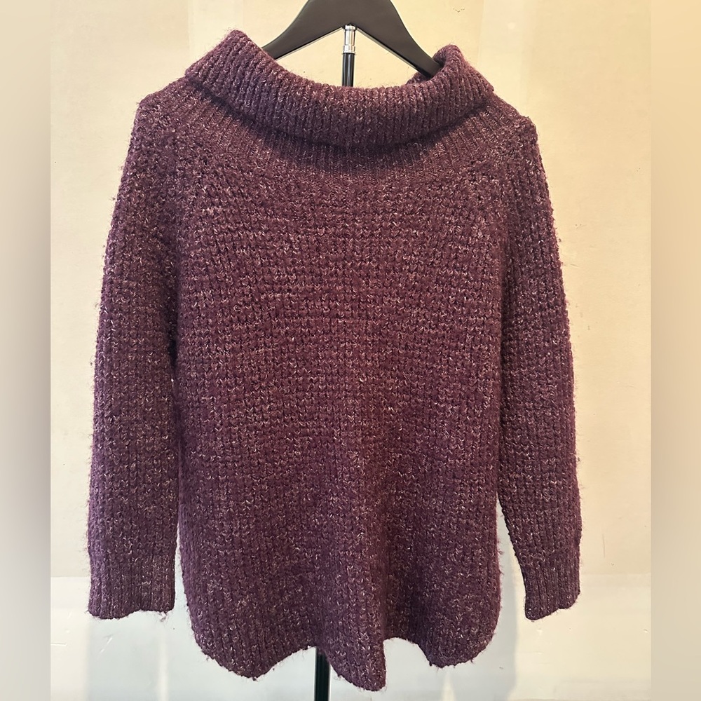 Free People Plum Cowl Neck Sweater